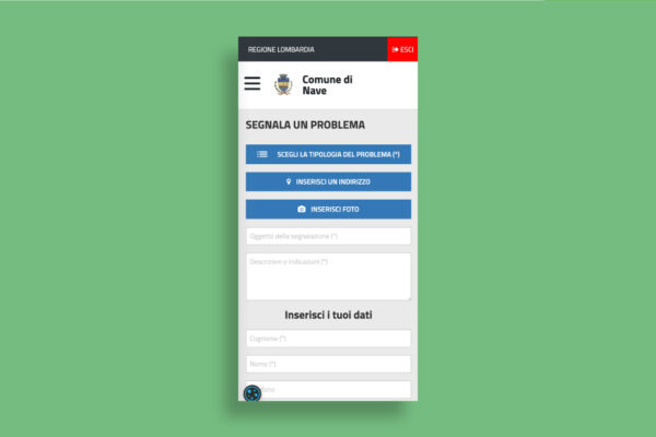 Segnalazioni Web per il Comune di Nave da mobile