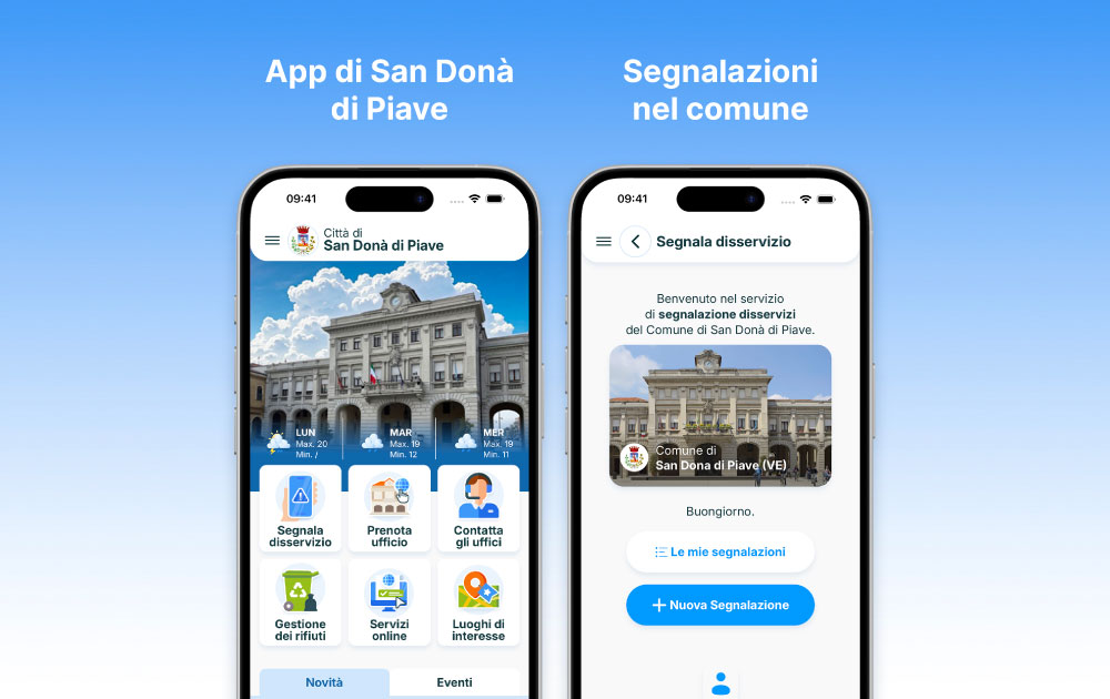 App di san donà con sezione segnalazioni web