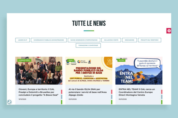 Nuovo sito web per GAL Prealpi e Dolomiti