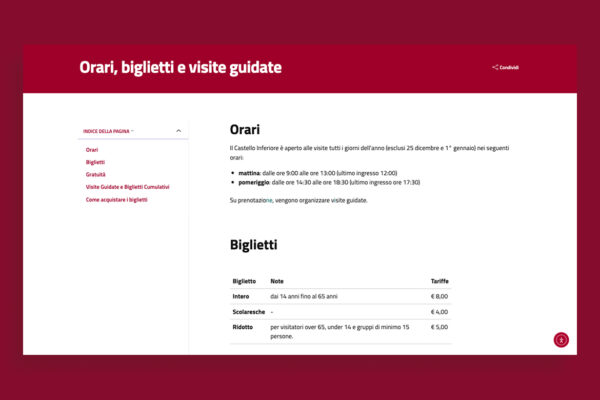 Sito web del Museo degli Scacchi di Marostica secondo modelli Designers Italia per i musei civici
