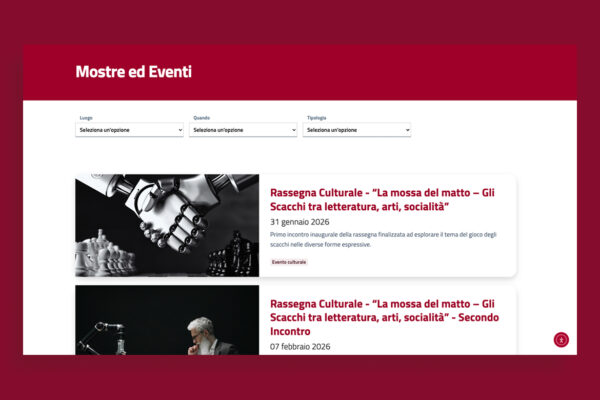 Sito web del Museo degli Scacchi di Marostica secondo modelli Designers Italia per i musei civici