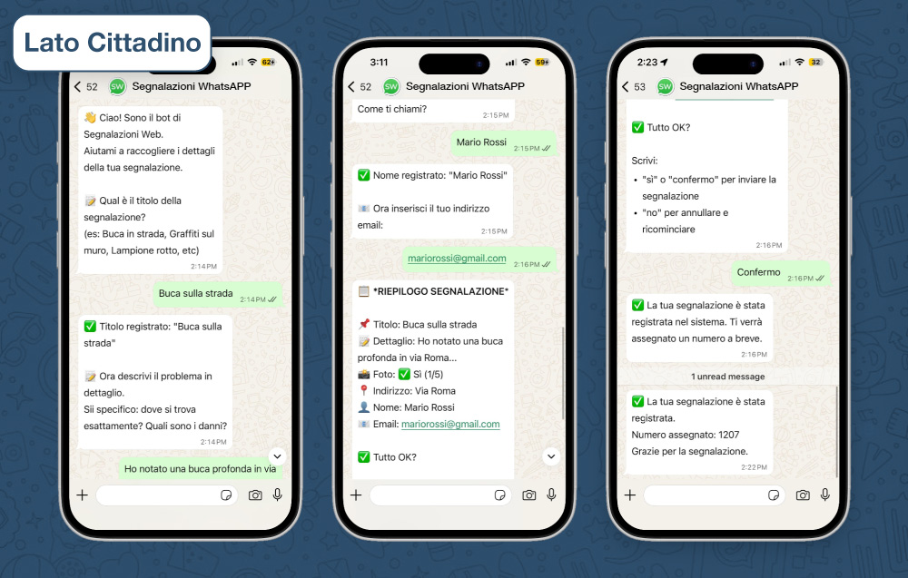 segnalazioni al comune con whatsapp cittadino